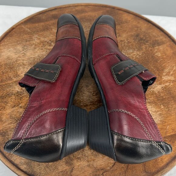 Remonte Shoes Wm 39 (US 8) Multicolor Leather Slip On Block Heel Loafer Comfort - Picture 8 of 12